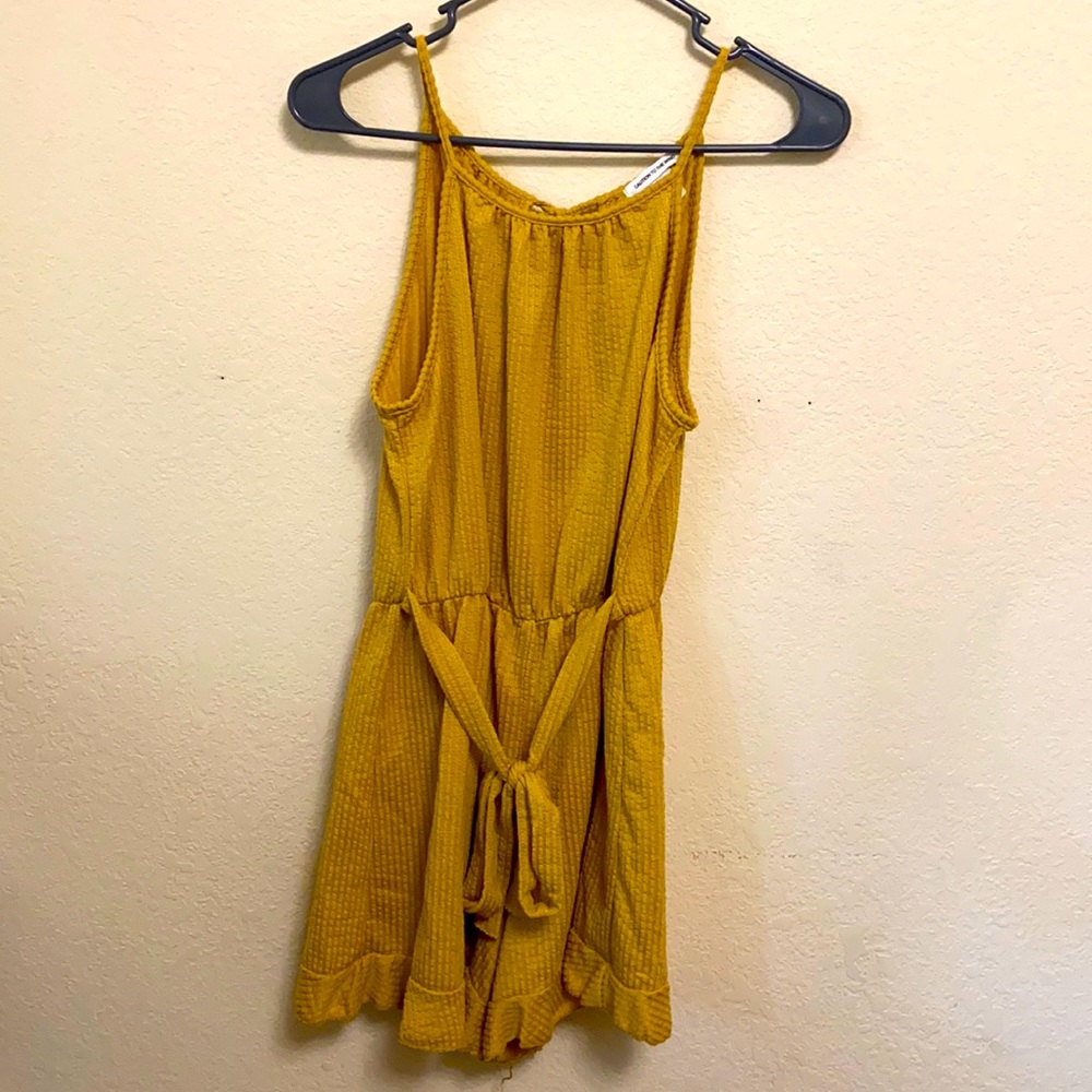 Fun Yellow Ribbed Romper
